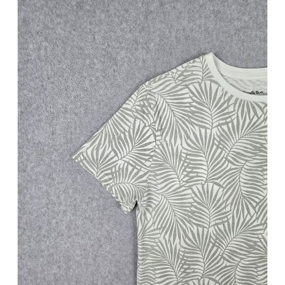 Goodfellow & Co. T-Shirt Mens Size Small Green Palm Leaf Print Short Sleeve - Picture 4 of 16